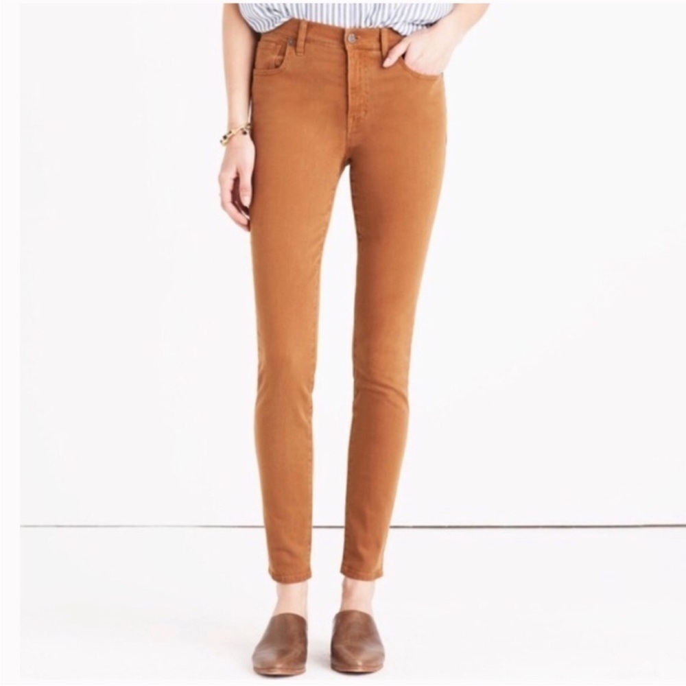 Madewell 9” High-Rise Skinny Sateen Jeans Women’s Size 25 in Burnished Cedar